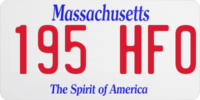 MA license plate 195HF0