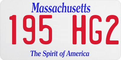MA license plate 195HG2