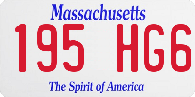 MA license plate 195HG6