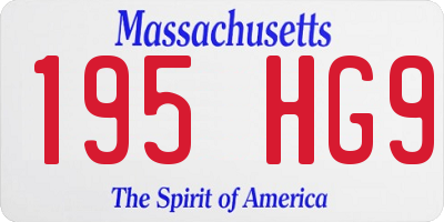 MA license plate 195HG9