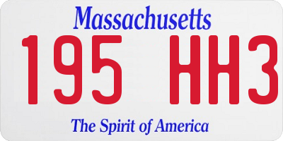 MA license plate 195HH3