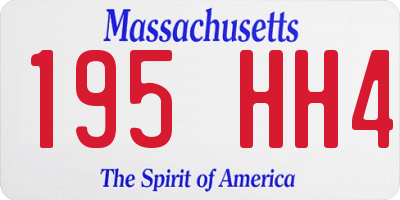 MA license plate 195HH4