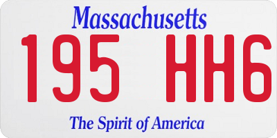 MA license plate 195HH6