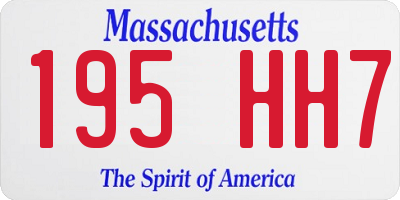 MA license plate 195HH7