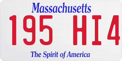 MA license plate 195HI4