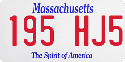 MA license plate 195HJ5
