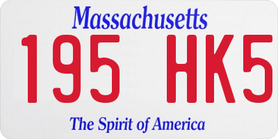 MA license plate 195HK5