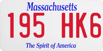 MA license plate 195HK6