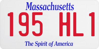 MA license plate 195HL1