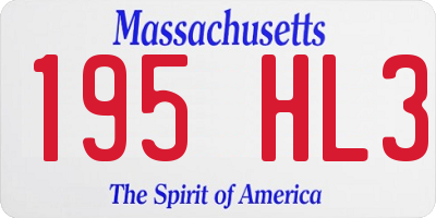 MA license plate 195HL3