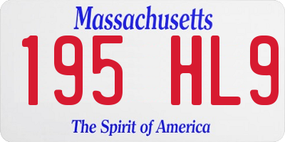 MA license plate 195HL9