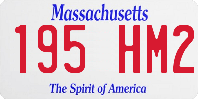 MA license plate 195HM2