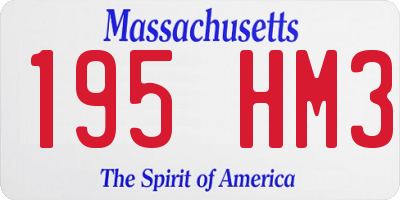 MA license plate 195HM3