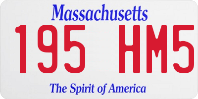 MA license plate 195HM5