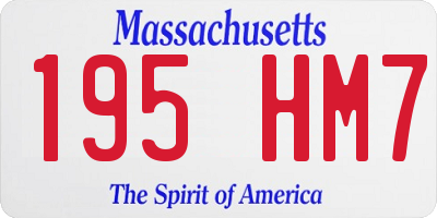 MA license plate 195HM7