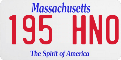 MA license plate 195HN0