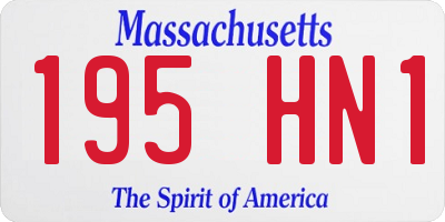 MA license plate 195HN1
