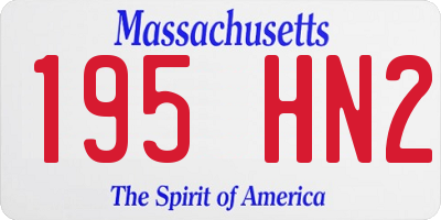 MA license plate 195HN2