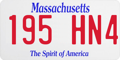 MA license plate 195HN4