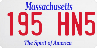 MA license plate 195HN5