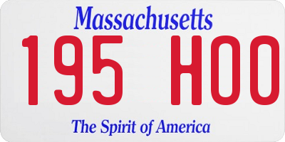 MA license plate 195HO0