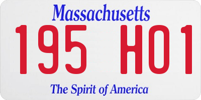 MA license plate 195HO1