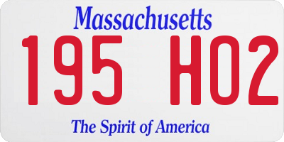 MA license plate 195HO2