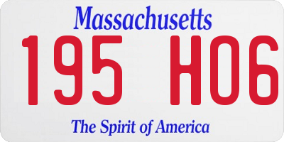 MA license plate 195HO6