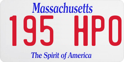 MA license plate 195HP0
