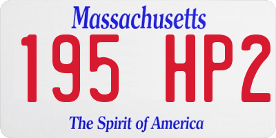 MA license plate 195HP2
