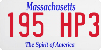 MA license plate 195HP3