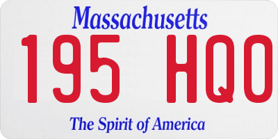 MA license plate 195HQ0