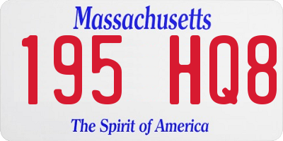 MA license plate 195HQ8