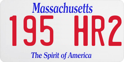 MA license plate 195HR2