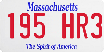 MA license plate 195HR3