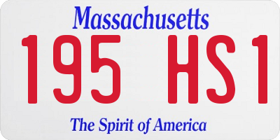 MA license plate 195HS1