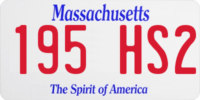 MA license plate 195HS2