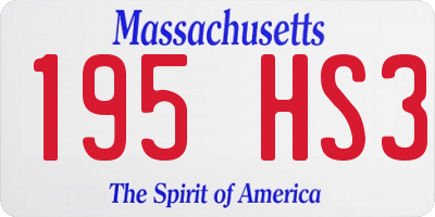 MA license plate 195HS3