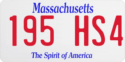 MA license plate 195HS4