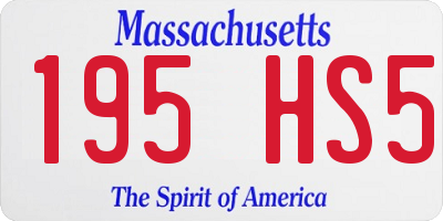 MA license plate 195HS5