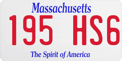 MA license plate 195HS6