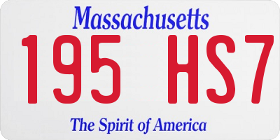 MA license plate 195HS7