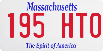 MA license plate 195HT0