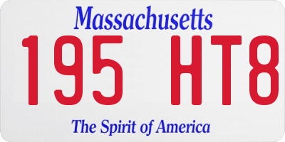 MA license plate 195HT8
