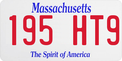 MA license plate 195HT9
