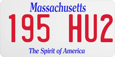 MA license plate 195HU2