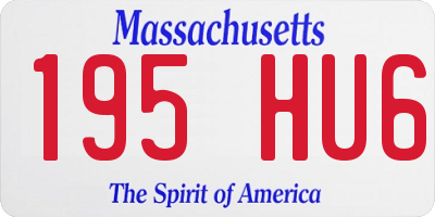 MA license plate 195HU6