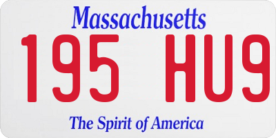 MA license plate 195HU9