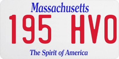 MA license plate 195HV0