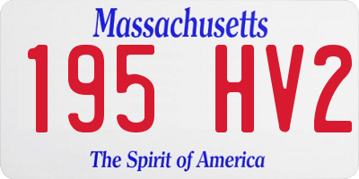 MA license plate 195HV2